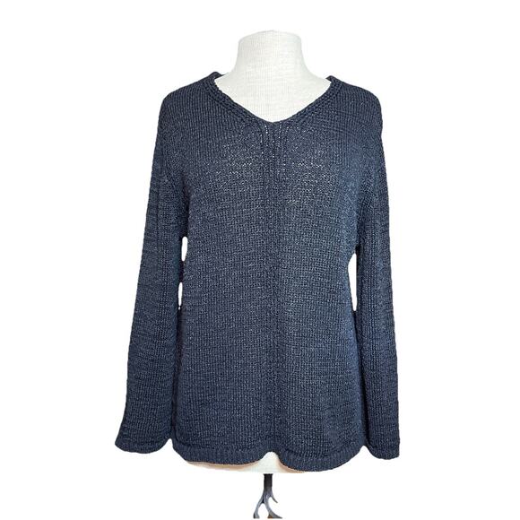 Chico's Sweaters - Chico’s 3 Women’s XL Black Cotton Polyester Knit Sweater